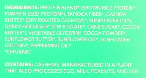 Vista 5 de Aloha Barras de proteína de menta y chocolate orgánico, 0.49 oz de proteína a base de plantas, certificado orgánico USDA, sin gluten y sin OMG, 1.98