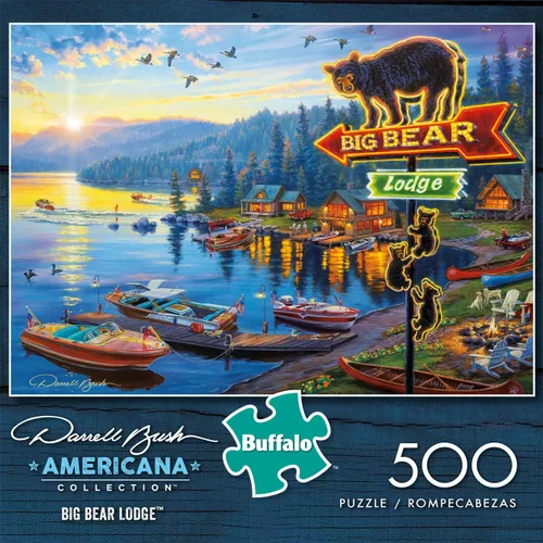 Vista 2 de Buffalo Games - Darrell Bush - Big Bear Lodge - Rompecabezas de 500 piezas