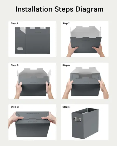 Vista 6 de Oterri Caja Organizadora de Archivos de Cartón para Carpetas Colgantes Tamaño Carta, Caja de Archivos para Escritorio de Computadora, Archivador