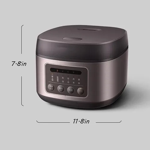 Vista 2 de Mini olla arrocera, 8 tazas crudas pequeñas, portátil de 4 litros para 1-3 personas, cocinar y cocinar al vapor verduras saludables, arroz adecuado