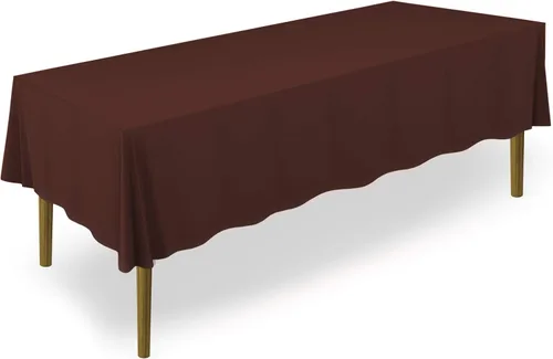 Vista 11 de Lann's Linens - Mantel rectangular de tela de poliéster de primera calidad para bodas, banquetes y restaurantes Rojo