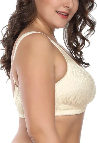 Vista 3 de Deyllo Women's Full Coverage Plus Size Comfort Minimizer Bra Wirefree Non Padded