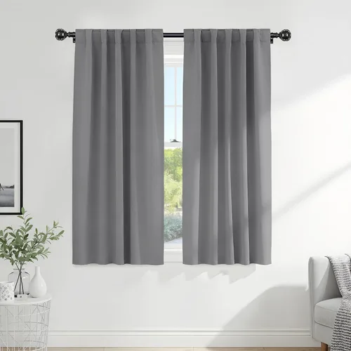 Vista 20 de PONY DANCE Cortinas cortas con aislamiento térmico para ventana pequeña, para guardería, baño, cocina, lavandería, caravana, sótano, 29 pulgadas