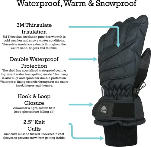 Vista 2 de N'Ice Caps - Guantes de invierno cálidos impermeables para niños con tecnología Thinsulate