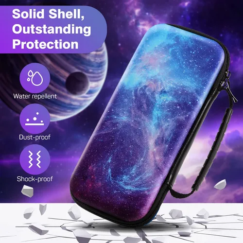 Vista 4 de MoKo Carrying Case for Nintendo Switch OLEDNintendo Switch, Hard Shell Portable Travel Case with 10 Game Card Slots, Gorgeous Starry Sky