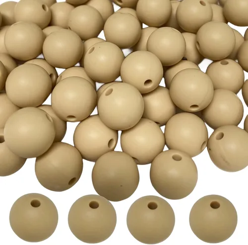 Vista 8 de Abalorios de silicona, 120 piezas de 6 mm abalorios redondos de silicona para hacer llaveros, pulseras, collares, aretes, joyas, manualidades DIY
