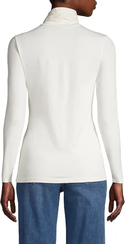 Vista 2 de Lands' End - Suéter ajustado, ligero, de cuello alto y manga larga para mujer
