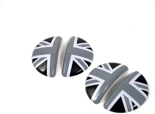 Vista 4 de ATEX Pegatinas de la cubierta de Union Jack negro/gris para Cooper MK2 R60 R61 Countryman manija de puerta