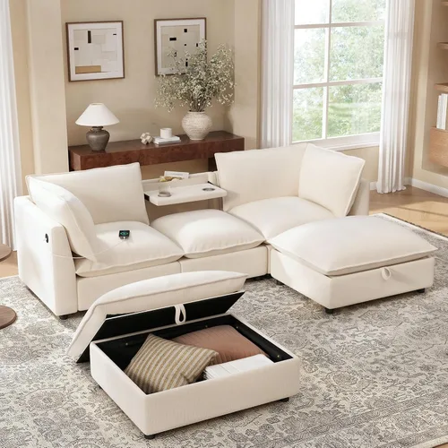 Vista 11 de LUMISOL Sofá modular extragrande de 120.8 pulgadas, 7 plazas, color beige