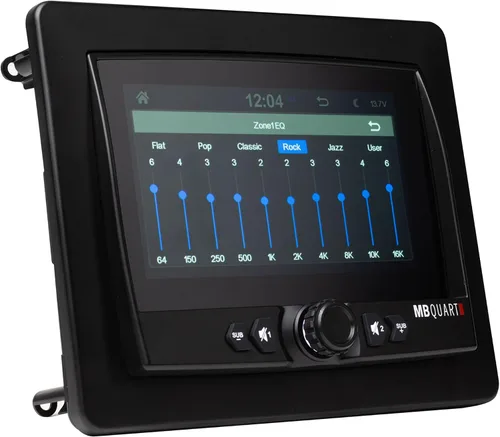 Vista 9 de MB Quart Sistema de audio de doble zona estéreo de coche con pantalla táctil portátil para barco y UTV, negro