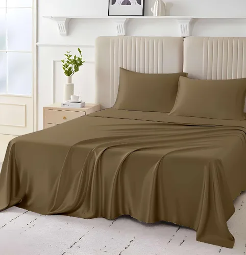 Vista 7 de Giza Sheets Twin – Sábanas de 100% algodón egipcio Giza – Sábanas para colchón de hasta 18 pulgadas de profundidad – 4 piezas de sábanas de algodón