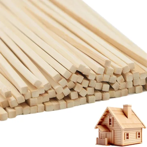 Vista 2 de DaTpuik Varillas de Espiga de 1/2 x 6 Pulgadas 25 PIEZAS Varillas de Madera Palos de Madera Varillas de Espiga de Madera - Palos de Bambú Sin