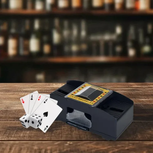Vista 3 de Trademark Poker Barajador de cartas Texas Holdem, negro, 1-2 mazos