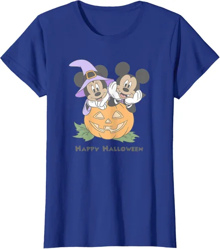 Vista 40 de Disney Mickey and Friends Halloween Pumpkin Mickey & Minnie Camiseta Blanco