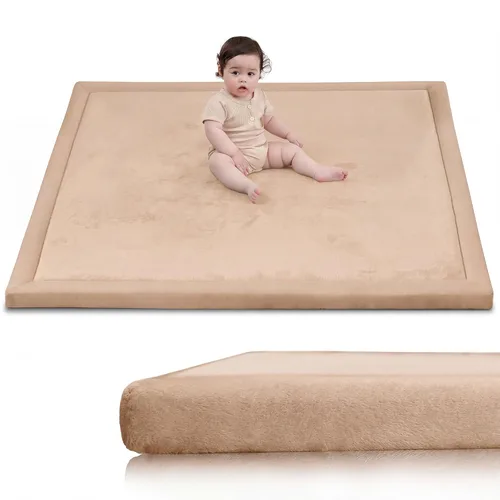 Vista 44 de Tapete de juego de 2 pulgadas de grosor para bebés y niños, tapete acolchado extra seguro, anticaídas, antideslizante, repelente al agua, tapete