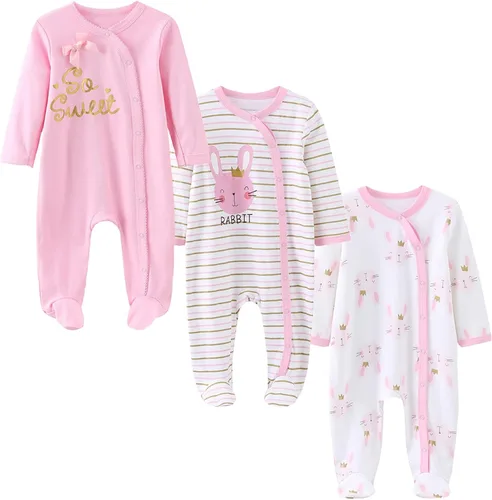 Vista 4 de ZAV Unisex Infants Clothes 5-pack Short Sleeve Bodysuits And 3-pack Baby Footed Jumpsuits