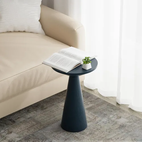 Vista 11 de COZAYH Mesa auxiliar pequeña con pedestal de granja, mesa redonda de Martini, soporte de madera para plantas, mesa rústica para bebidas