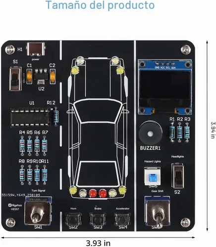 Vista 7 de MIOYOOW Kit de Práctica de Soldadura de Simulación de Conducción de Automóvil DIY, Kit de Proyecto de Simulador de Conductor de Automóvil