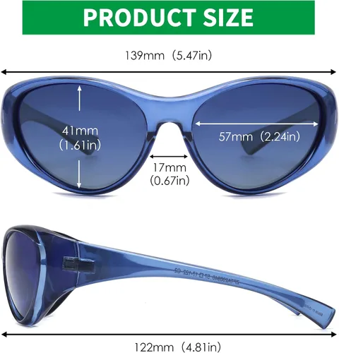 Vista 7 de JIM HALO Gafas de sol polarizadas recicladas para hombres y mujeres, retro Y2K Cat Eye Sports Googles UV400