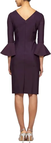 Vista 2 de Alex Evenings Vestido corto adelgazante para mujer, talla grande, con mangas acampanadas