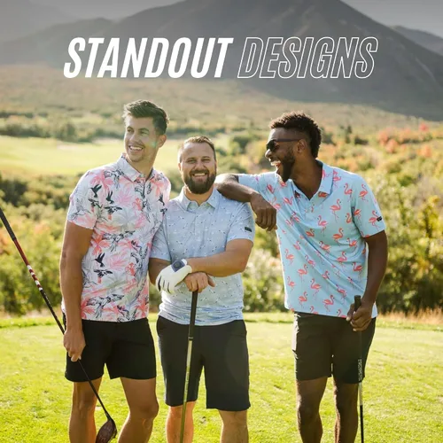 Vista 7 de YATTA GOLF - Camiseta polo de golf de alto rendimiento para hombre