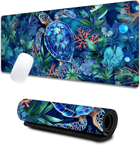 Vista 9 de Alfombrilla de escritorio grande para juegos de alienígena y ovni, alfombrilla de mouse antideslizante de goma colorida con hongos planeta estrella