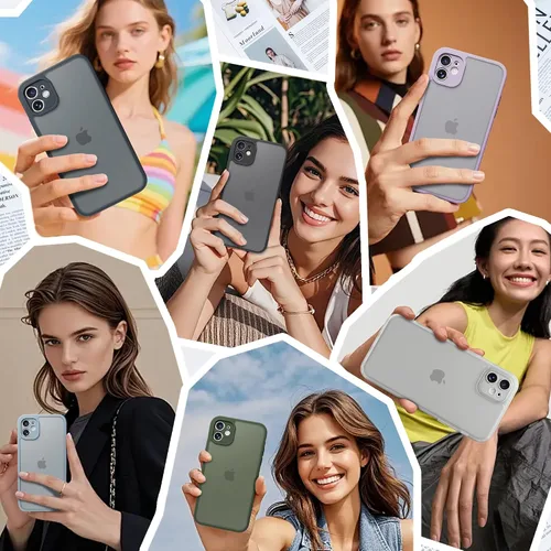 Vista 9 de Funda Translúcida Mate para iPhone 11, [Protección contra Caídas de Grado Militar de 10 Pies] Parachoques Protector Delgado Duradero Resistente a