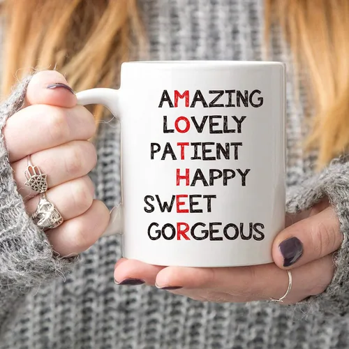 Vista 6 de 5Aup Regalos de Navidad, definición de taza de café divertida para mamá, el mejor regalo del día de la madre de parte de un niño, hija, hijo, niños