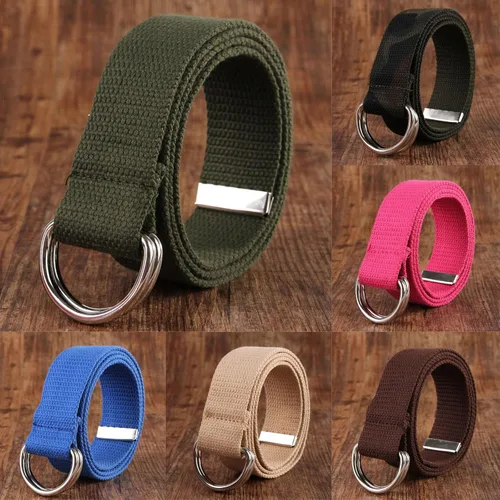 Vista 3 de Men Women Fashion Waist Belt Narrow Stretch Dress Belt Pants Belt Buckle Canvas Waistband Fj40 Seat Belts