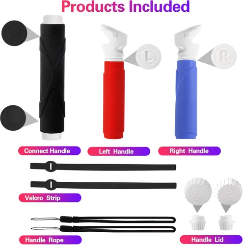 Vista 5 de VR Game Lightsaber Auxiliary Handle,Dual Handles Extension Grips and Long Stick Handle Extension Grips for MetaOculus Quest 2,Washable and Durable
