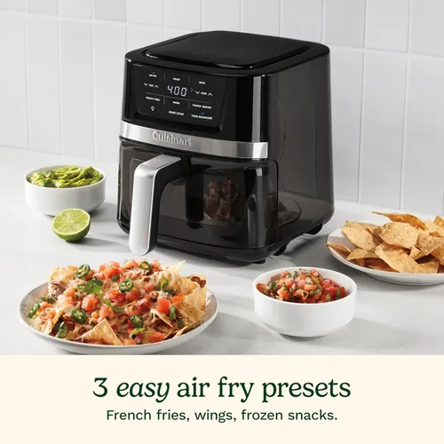 Vista 5 de Cuisinart Freidora de Aire, Cesta Compacta de 2.6 Cuartos con 3 Funciones de Cocina para Freír al Aire, Asar y Hornear, 3 Ajustes Preestablecidos