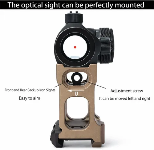 Vista 3 de Gotical Micro Red Dot Riser Mount Picatinny Riser Mounts para T1 T2 H1 H2 Optic Sight Acepta todas las ópticas de micro huella