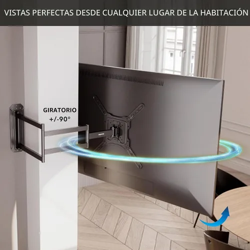 Vista 2 de Mount-It - Soporte de pared esquinero para TV, brazo largo de movimiento
