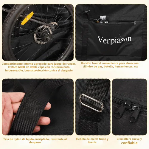 Vista 6 de Bolsa de transporte plegable para bicicleta de carretera MTB de 26-29 pulgadas