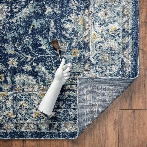 Vista 9 de LUXE WEAVERS Euston Collection 8060 - Alfombra oriental moderna de 5 x 7 pulgadas, color azul