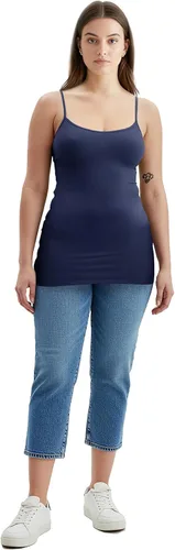 Vista 127 de Emmalise Camisola larga casual básica para mujer, con tirantes ajustables, top en capas