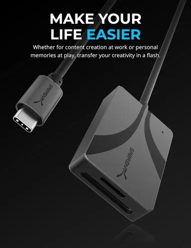 Vista 2 de SABRENT Lector de tarjetas USB tipo C, SDXC UHS-II de doble ranura y microSDXC SD 4.0 (CR-CSDM)