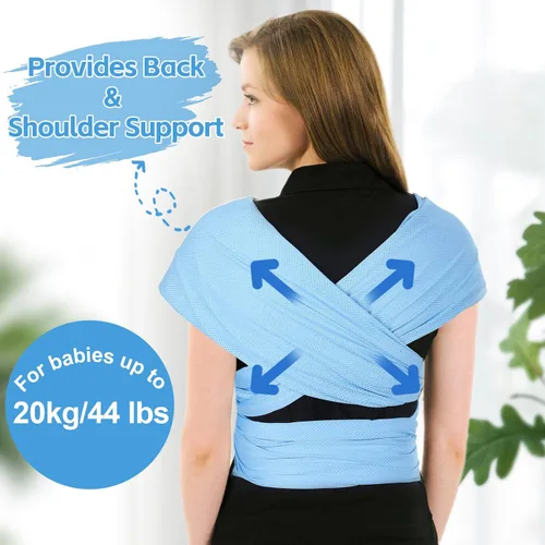 Vista 3 de Blue Water Baby Carrier Wrap Sling para aventuras acuáticas en la piscina Azul