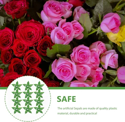 Vista 6 de Beavorty - 120 cálizes de flores artificiales de plástico para suministros de manualidades, receptáculos de flores de imitación ligeros