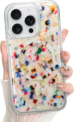 Vista 55 de Bonoma - Funda para iPhone 17 Pro Max 2025 con cristales brillantes, purpurina brillante