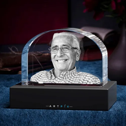 Vista 6 de ArtPix 3D Lápida de fotos de cristal, regalos conmemorativos personalizados para la pérdida de mamá, papá, abuela, abuelo, esposa, mascota, gato