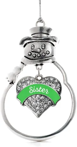 Vista 205 de Colgante de plata con diseño de Detroit con forma de corazón y muñeco de nieve con circonitas cúbicas