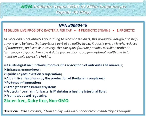 Vista 7 de Vegan Sport - 42 mil millones de probióticos por cápsula - No requiere refrigeración