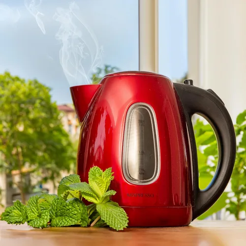 Vista 5 de Mixpresso - Tetera eléctrica de acero inoxidable rojo, 1,7 L, 1500 W