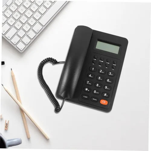 Vista 7 de Teléfono de escritorio Teléfono de oficina Botón fácil de usar Teléfono con cable reutilizable para una comunicación eficiente
