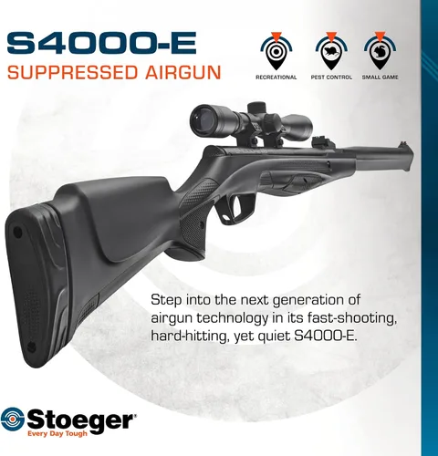 Vista 3 de Stoeger Combo S4000-E - Calibre .22 - Sintético negro con pellets puntiagudos X-Power Dome