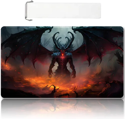 Vista 47 de Tapete de juego MTG cosido de alta calidad con zonas y parte trasera de goma antideslizante, tapete de juego TCG para MTG y otros juegos de cartas