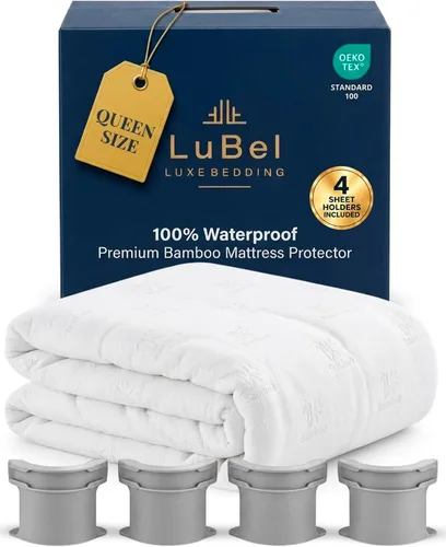 Vista 17 de Protector de colchón individual impermeable de mezcla de bambú sin ruido
