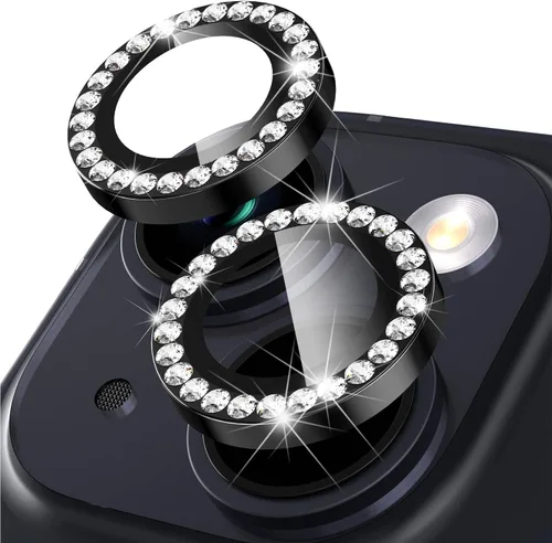 Vista 15 de Suoman Protector de lente de cámara para iPhone 14 de 6.1 pulgadas, protector de lente de cámara de 6.7 pulgadas, película de vidrio templado 9H