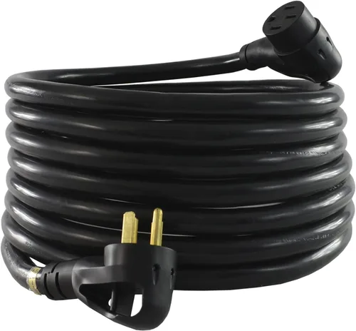 Vista 8 de Conntek 15304 Cable de extensión RV de 15 pies, 50 amperios con agarre Ergo e indicador de luz de alimentación